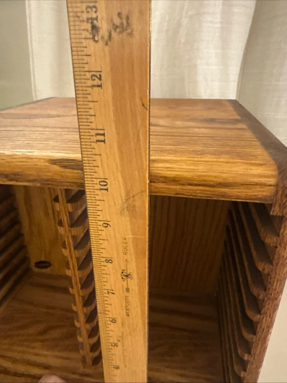 Vintage 90s Wooden CD 40 Slot Shelf Organizer Swivel Natural Brown